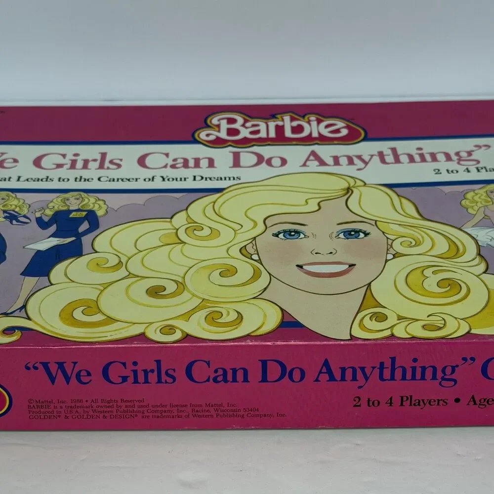 Vintage 1986 Barbie We Girls Can Do Anything Board Game Golden Near Complete
